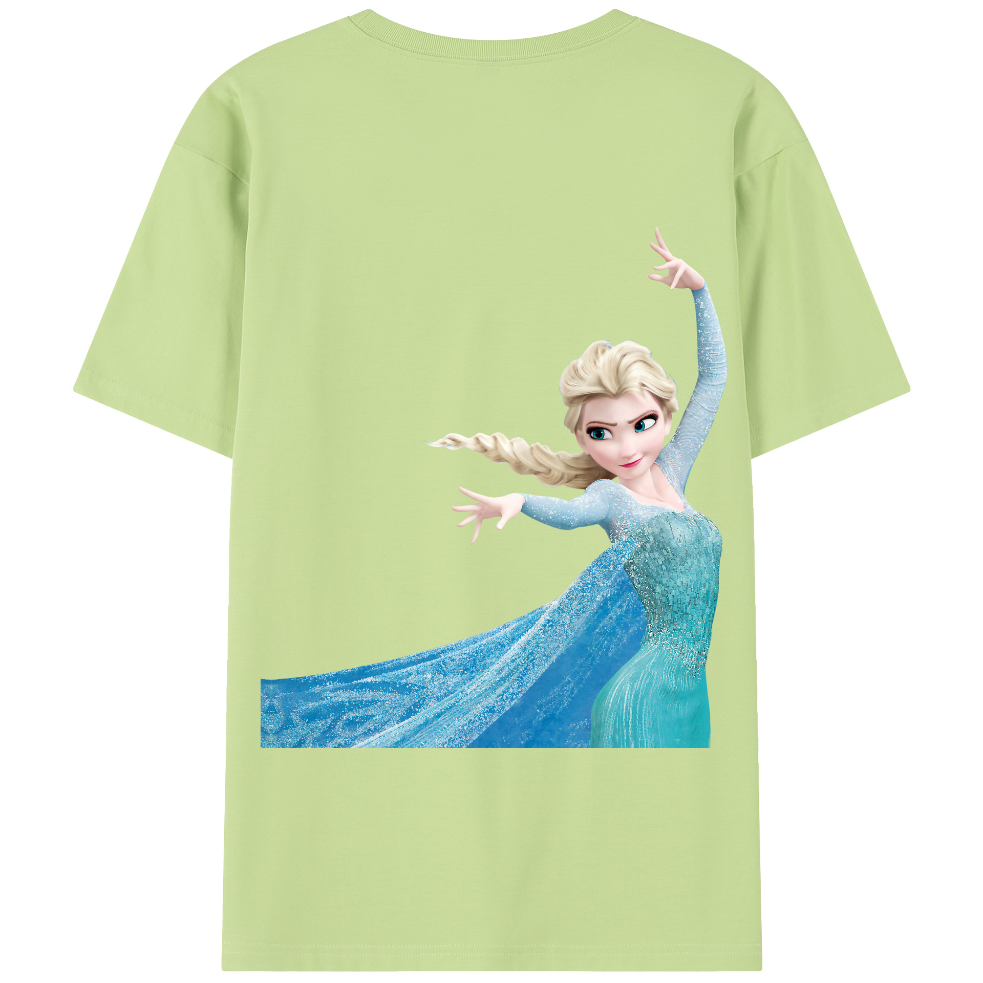 （画像用） アナと雪の女王 アンナ エルサ Frozen Anna Elsa 綿100％半袖Tシャツ（背面プリント）